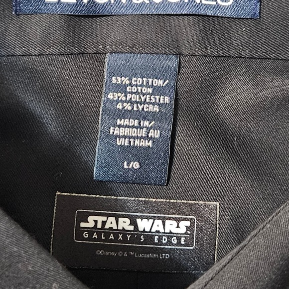 Star War's Galaxy's Edge Black Long Sleeve Cast Member Dress Shirt Black Size L‎ - Picture 5 of 8